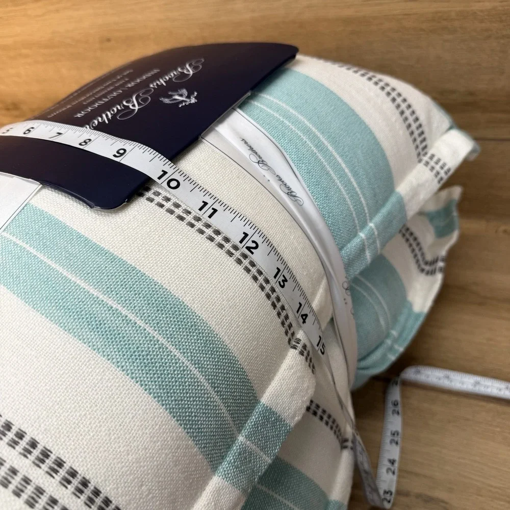 NWT Brooks Brothers Coastal Striped Throw Pillows Set 2 Fade Resistant Nautical
